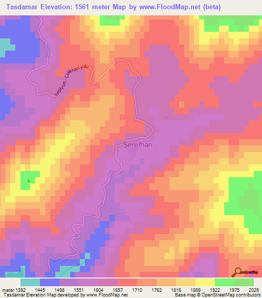 Tasdamar,Turkey Elevation Map