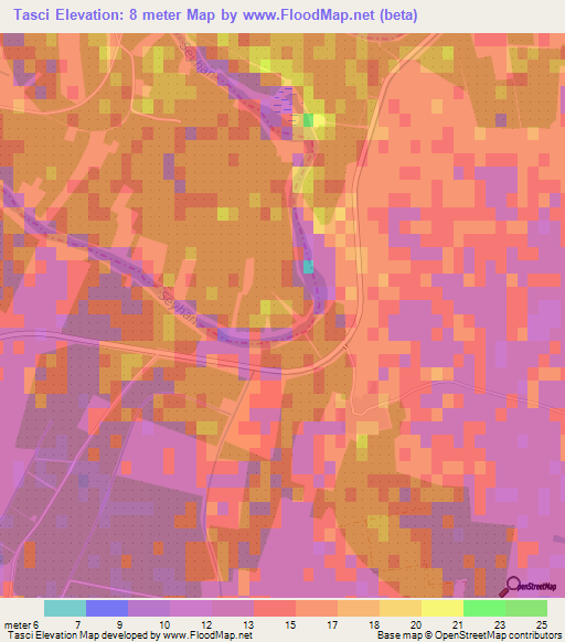 Tasci,Turkey Elevation Map