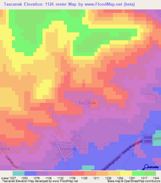 Tascanak,Turkey Elevation Map