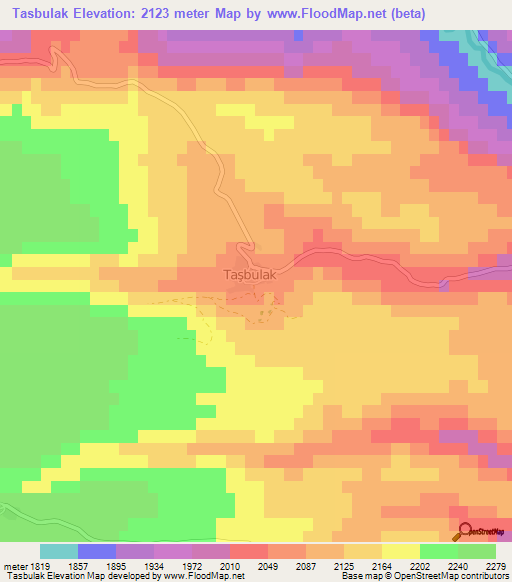 Tasbulak,Turkey Elevation Map