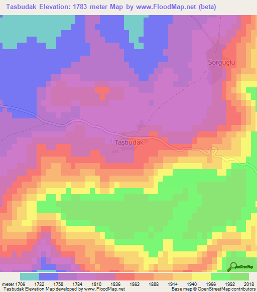 Tasbudak,Turkey Elevation Map