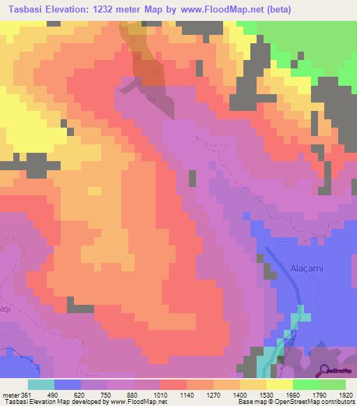 Tasbasi,Turkey Elevation Map