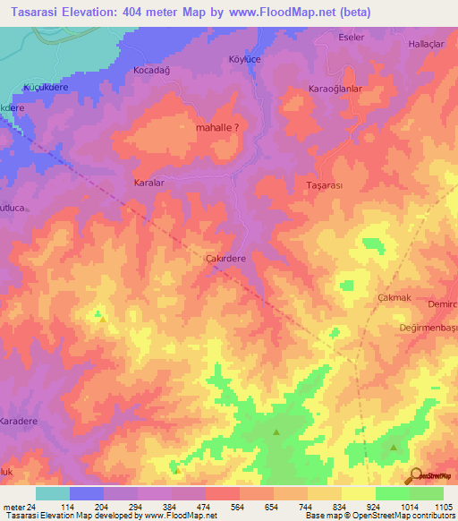 Tasarasi,Turkey Elevation Map