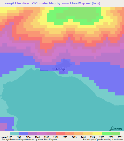 Tasagil,Turkey Elevation Map