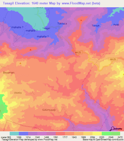 Tasagil,Turkey Elevation Map