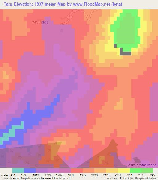 Taru,Turkey Elevation Map