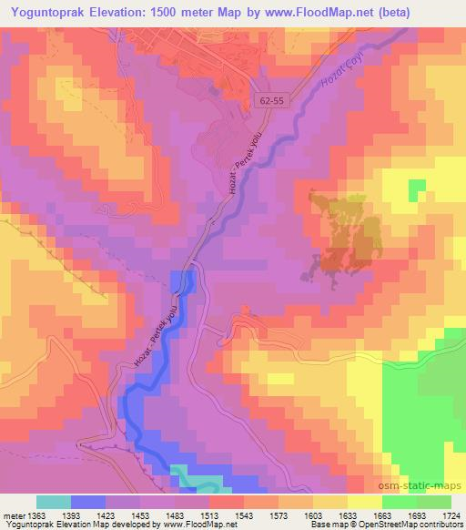 Yoguntoprak,Turkey Elevation Map