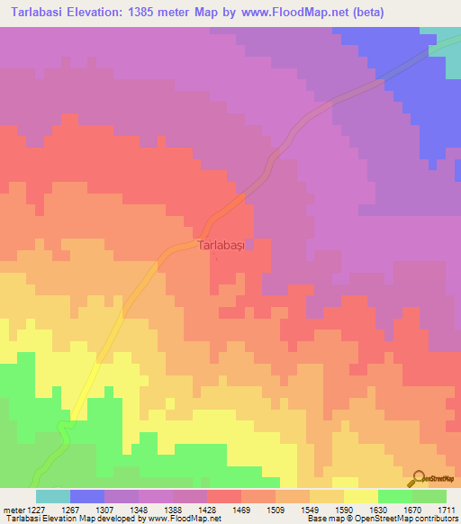 Tarlabasi,Turkey Elevation Map