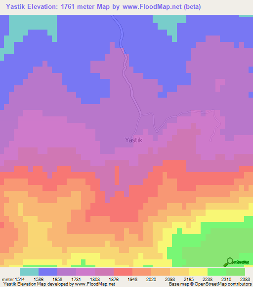 Yastik,Turkey Elevation Map