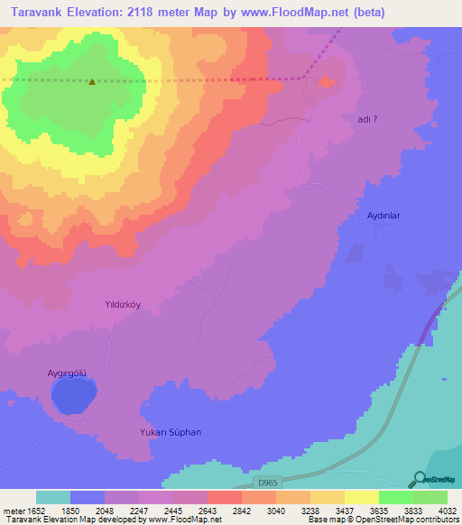 Taravank,Turkey Elevation Map