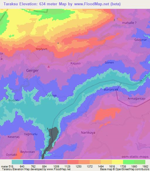 Taraksu,Turkey Elevation Map