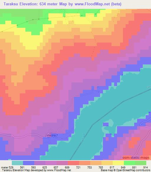 Taraksu,Turkey Elevation Map