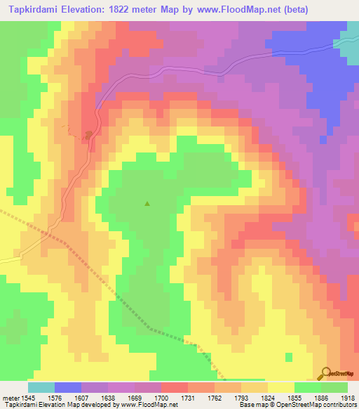 Tapkirdami,Turkey Elevation Map