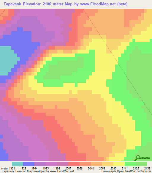 Tapavank,Turkey Elevation Map