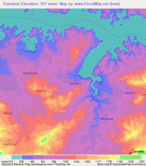 Esenkent,Turkey Elevation Map