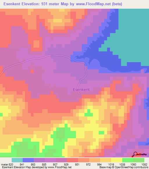 Esenkent,Turkey Elevation Map