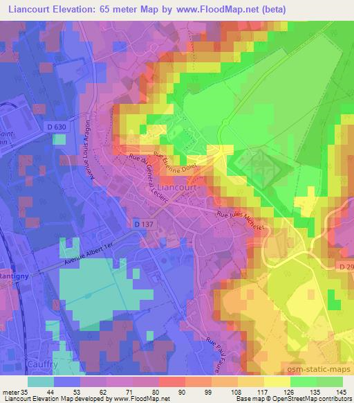 Liancourt,France Elevation Map