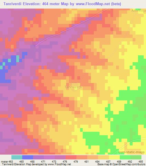 Tanriverdi,Turkey Elevation Map