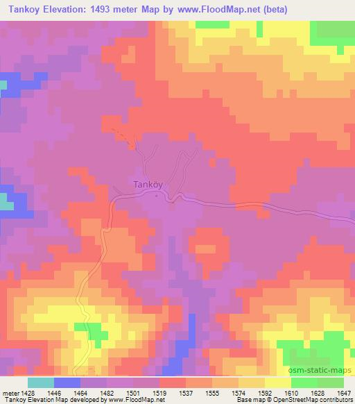 Tankoy,Turkey Elevation Map