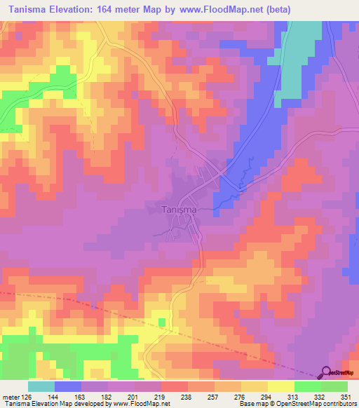 Tanisma,Turkey Elevation Map