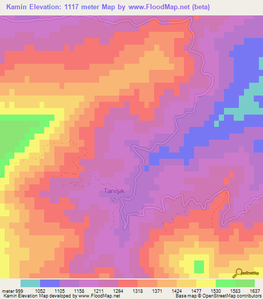 Kamin,Turkey Elevation Map