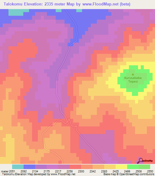 Talokomu,Turkey Elevation Map