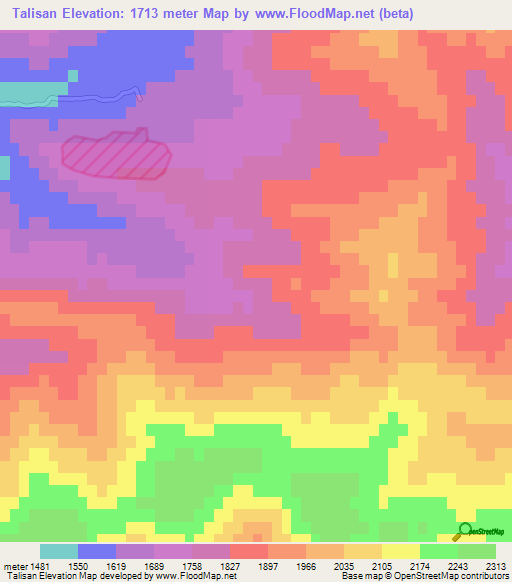 Talisan,Turkey Elevation Map