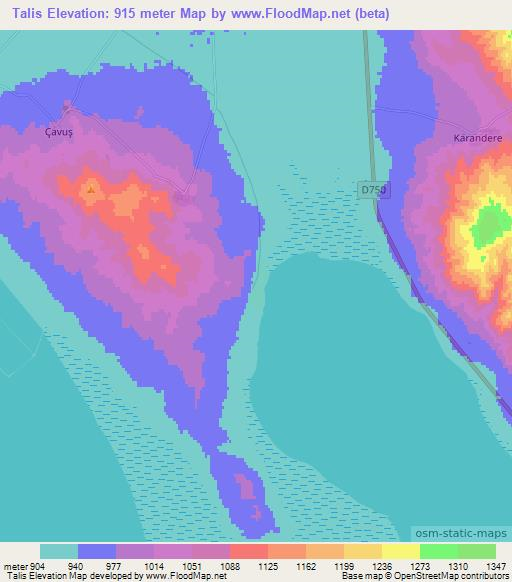 Talis,Turkey Elevation Map