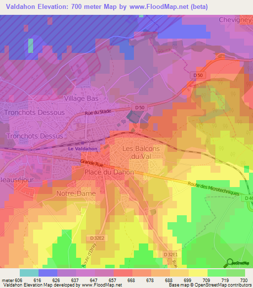 Valdahon,France Elevation Map