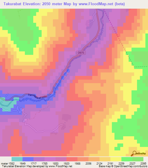 Takurabat,Turkey Elevation Map