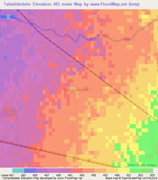 Tahtalidedeler,Turkey Elevation Map