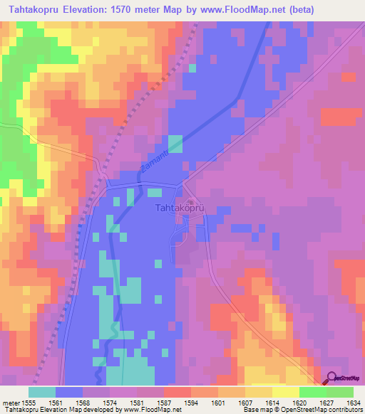 Tahtakopru,Turkey Elevation Map