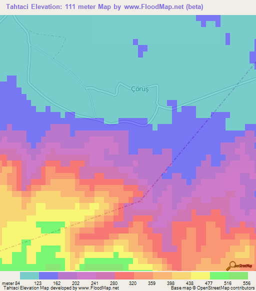 Tahtaci,Turkey Elevation Map