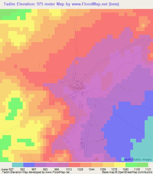 Tadim,Turkey Elevation Map