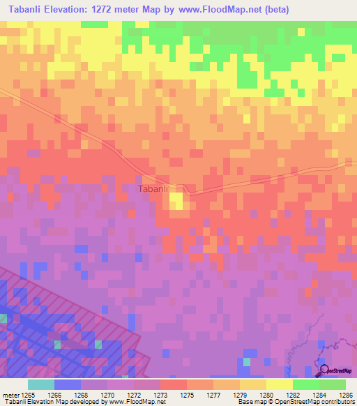 Tabanli,Turkey Elevation Map