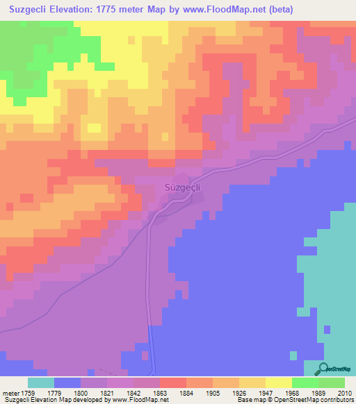 Suzgecli,Turkey Elevation Map