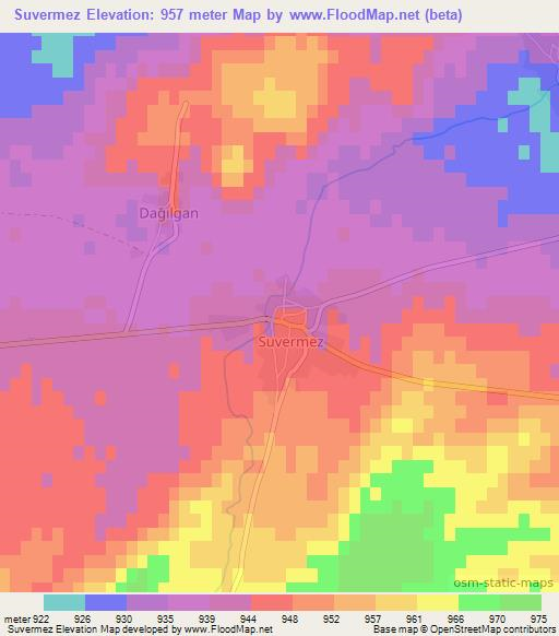 Suvermez,Turkey Elevation Map