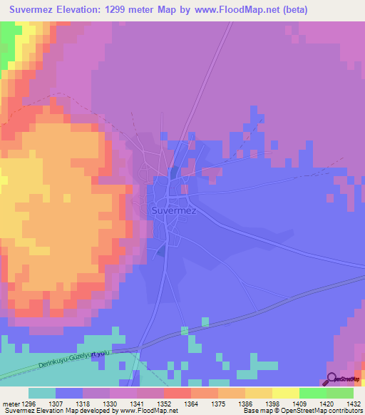 Suvermez,Turkey Elevation Map