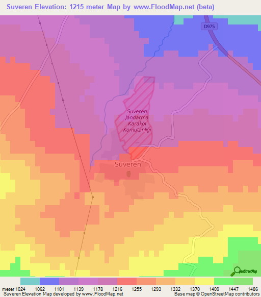 Suveren,Turkey Elevation Map