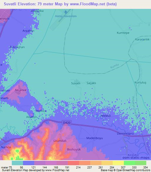 Suvatli,Turkey Elevation Map