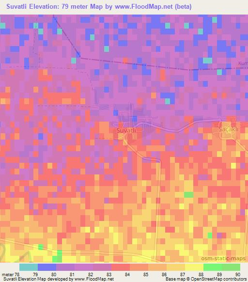 Suvatli,Turkey Elevation Map