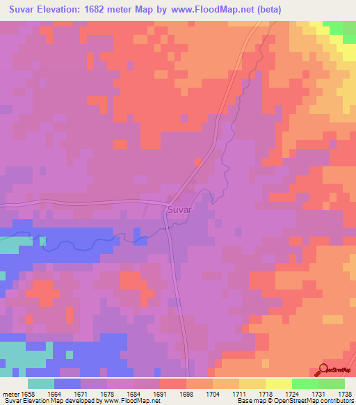 Suvar,Turkey Elevation Map