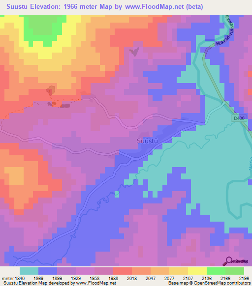 Suustu,Turkey Elevation Map