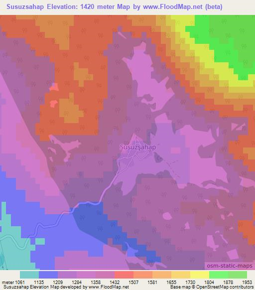 Susuzsahap,Turkey Elevation Map