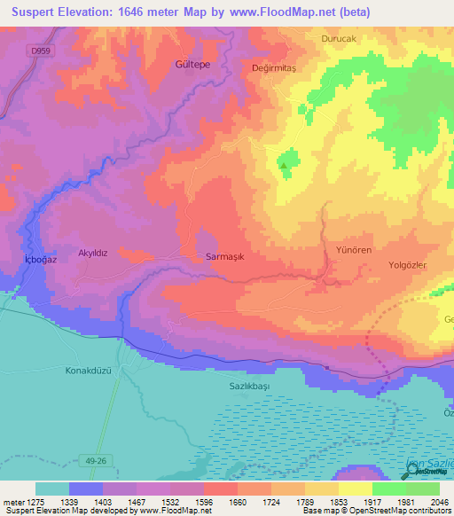 Suspert,Turkey Elevation Map