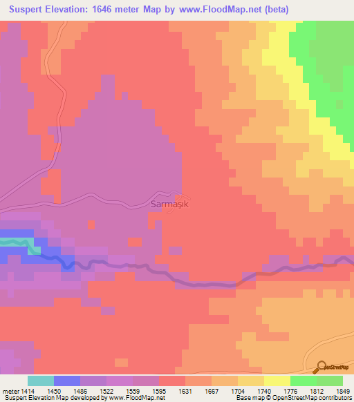 Suspert,Turkey Elevation Map