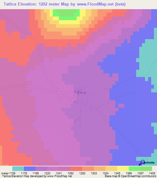 Tatlica,Turkey Elevation Map