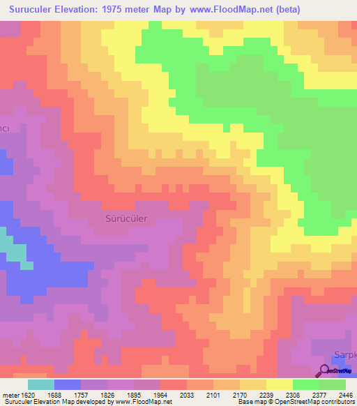 Suruculer,Turkey Elevation Map