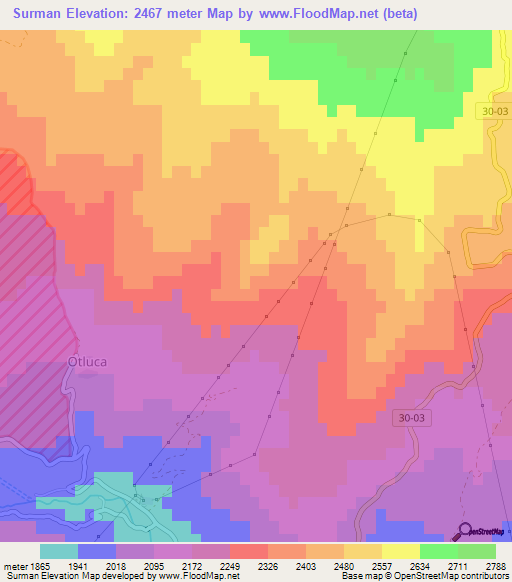 Surman,Turkey Elevation Map