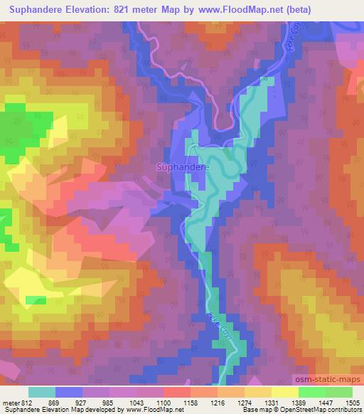 Suphandere,Turkey Elevation Map